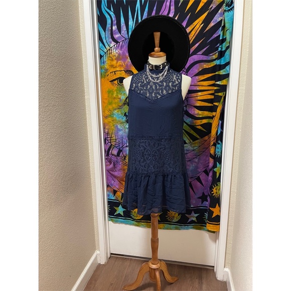 🌈 Lovely blue lace patchwork dress - Picture 8 of 10
